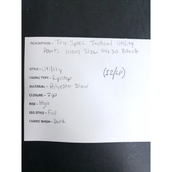 Tru-Spec Tactical Utility Pants Men's Size 44x30 Black - Picture 9 of 10